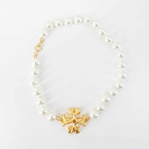 Tory Burch Roxanne Pearl Necklace Gold/ Ivory OS - Picture 8 of 14